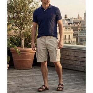 Polo Ralph Lauren Cargo Shorts 40T Classic Khaki Chino Vintage 90’s Y2K